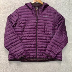 Eddie Bauer Jacket womens XXL purple down jacket eb650 puffer lightweight